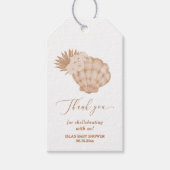 Boho Zeeschelp Baby Borrel Cadeaulabel (Voorkant)