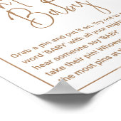 Boho zeg niet Baby Game Pampas Grass Baby shower Poster (Hoek)