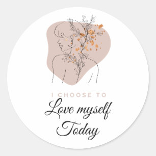 Boho Zelf Liefde Vrouwelijke Bevestiging Citaten Ronde Sticker