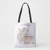 Boho zen bladeren op cirkel botanisch tote bag (Voorkant)