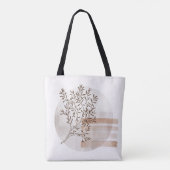 Boho zen bladeren op cirkel botanisch tote bag (Achterkant)