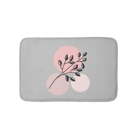 Boho zen botanische op roze & Lila cirkels Badmat (Voorkant)