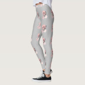 Boho zen botanische op roze & Lila cirkels Leggings (Links)