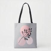 Boho zen botanische op roze & Lila cirkels Tote Bag (Voorkant)