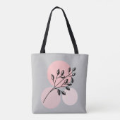 Boho zen botanische op roze & Lila cirkels Tote Bag (Achterkant)