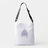 Boho Zen Little Lila Leaf Crossbody Tas (Achterkant)