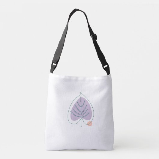 Boho Zen Little Lila Leaf Crossbody Tas (Achterkant)