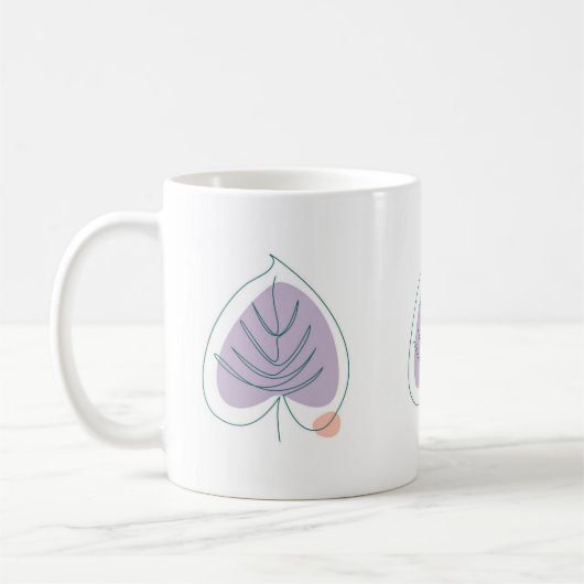 Boho Zen Little Lila Leaf Koffiemok (Links)