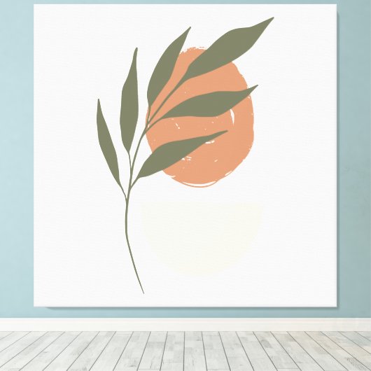 Boho Zen minimalistisch botanisch Canvas Afdruk (Insitu (Houten vloer))