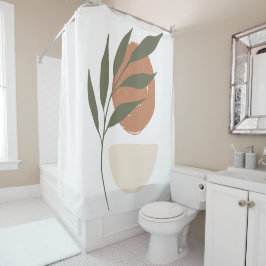 Boho Zen minimalistisch botanisch Douchegordijn