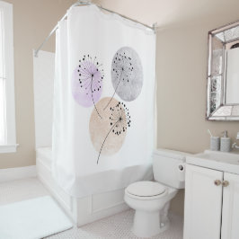 Boho zen paardenbloem bloemen op blauwe roze cirke douchegordijn