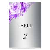 Boho zilver en Paarse Rozen bruiloft Kaart (Achterkant)