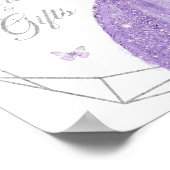 Boho Zilver Lila Bloemen 15 Jaar Kaarten & Cadeaus Poster (Hoek)