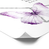 Boho Zilver Paars Bloemstuk 15 Años Zitplaats Graf Poster (Hoek)