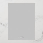 Boho Zilveren Trendy Script Bruiloft Folie Uitnodiging (Achterkant)