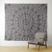 Boho Zilveren Vintage Reiki Yoga Mandala Achtergro Wandkleed (In Situ (horizontaal))