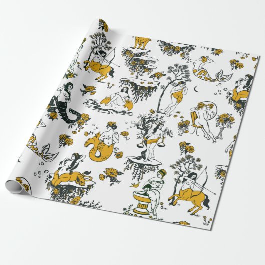 Boho Zodiac Astrologie Horoscoop Wrapping Papier (Uitgerold)