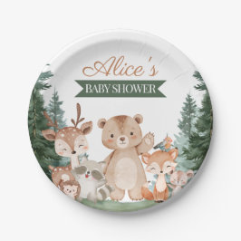 Boho Zoete Bosgroen Baby Shower Papieren Bordje