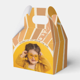 Boho Zomer 1e reis rond de zon Verjaardag Foto Bedankdoosjes