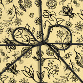 Boho-zomer bloemen honingbij patroon geel knuffeli cadeaupapier