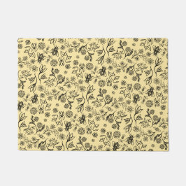 Boho-zomer bloemen honingbij patroon geel knuffeli deurmat
