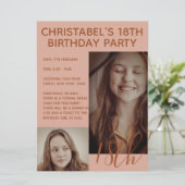 Boho Zomer Bruin Roze Trendy Verjaardagsfeestje Kaart (Staand voorkant)