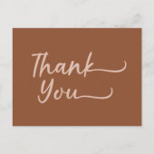 Boho zomer bruin terracotta trendy dank u briefkaart (Voorkant)