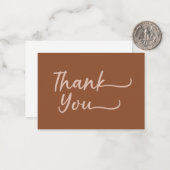 Boho zomer bruin terracotta trendy dank u notitiekaartje (Voorkant / Achterkant in situ)