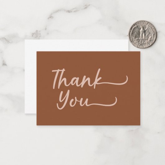 Boho zomer bruin terracotta trendy dank u notitiekaartje (Voorkant / Achterkant in situ)