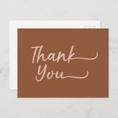Boho Zomer Bruine Terracotta Trendy Bedankt Briefkaart (Voorkant / Achterkant)