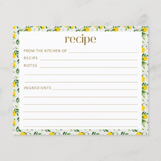 Boho Zomer Citroen Fruit Bruiloft Feest Recept (Voorkant)