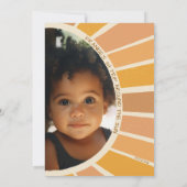 Boho zomer eerste reis rond de zon Foto Verjaardag Bedankkaart (Achterkant)