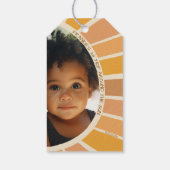 Boho zomer eerste reis rond de zon Foto Verjaardag Cadeaulabel (Achterkant)