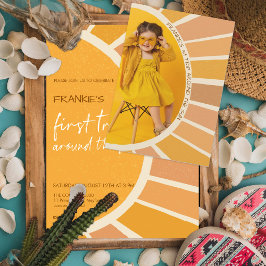 Boho zomer eerste reis rond de zon Foto Verjaardag Kaart