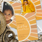 Boho zomer eerste reis rond de zon Foto Verjaardag Kaart