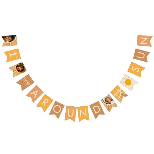 Boho zomer eerste reis rond de zon Foto Verjaardag Vlaggetjes (Alle)