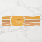 Boho zomer eerste reis rond de zon Foto Verjaardag Waterfles Etiket (Enkel label)