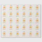 Boho zomer eerste reis rond zon verjaardag cadeaupapier (Vlak)