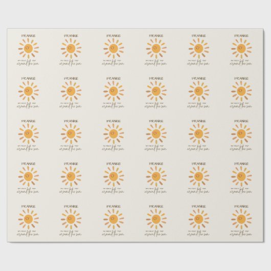 Boho zomer eerste reis rond zon verjaardag cadeaupapier (Vlak)