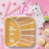 Boho zomer eerste reis rond zon verjaardag papieren bordje (Feest)