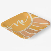 Boho zomer eerste reis rond zon verjaardag papieren bordje (Gebogen)