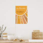 Boho zomer eerste reis rond zon welkomstbord poster (Keuken)