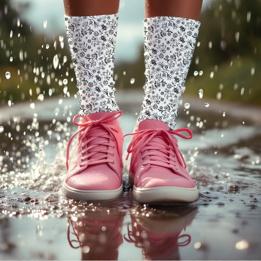 Boho zomer honing bij bloemmotief wit schattig sokken