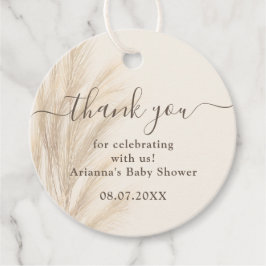 Boho zomer pampas gras waterverf Dank je baby Bedankjes Labels