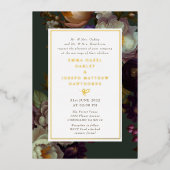 Boho Zomer Roos aestethische bruiloft Folie Uitnodiging (Voorkant)