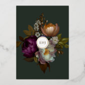 Boho Zomer Roos aestethische bruiloft Folie Uitnodiging (Achterkant)