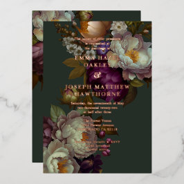 Boho Zomer Roos aestethische bruiloft Folie Uitnodiging