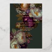 Boho Zomer Roos aestethische bruiloft Folie Uitnodiging (Voorkant)