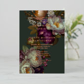 Boho Zomer Roos aestethische bruiloft Folie Uitnodiging (Staand Voorkant)