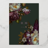 Boho Zomer Roos aestethische bruiloft Folie Uitnodiging (Achterkant)